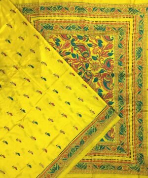KANTHA EMBROIDERED KATAN SILK SAREE