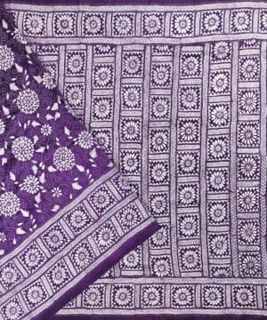 KANTHA EMBROIDERED KATAN SILK SAREE