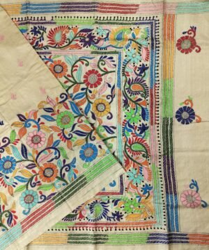 KANTHA EMBROIDERED TUSSAR SAREE