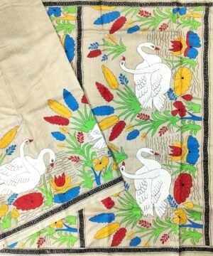 KANTHA EMBROIDERED TUSSAR SAREE
