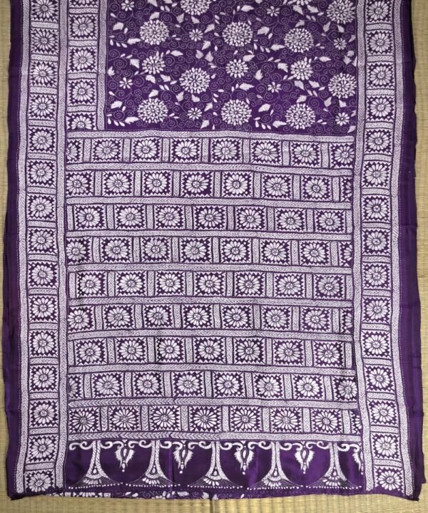 KANTHA EMBROIDERED KATAN SILK SAREE - Image 2