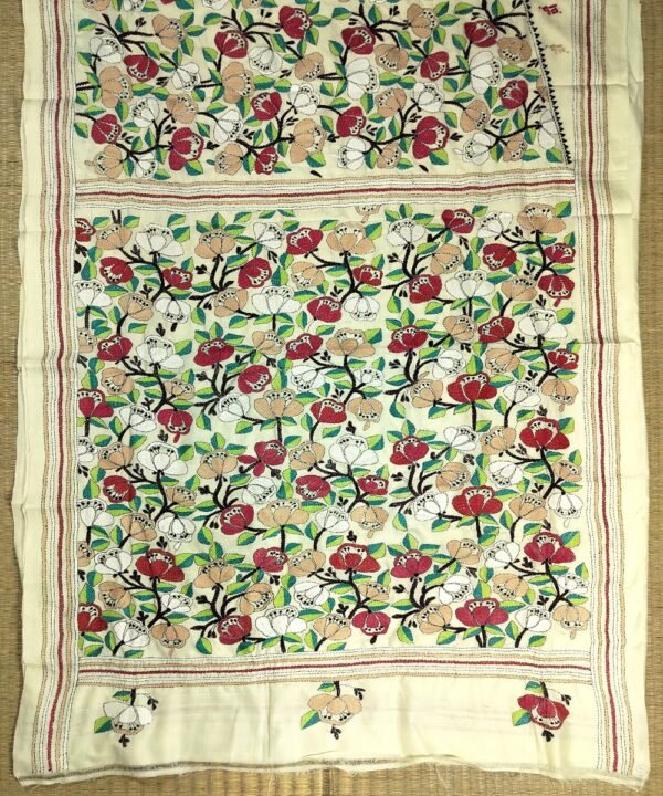 KANTHA EMBROIDERED TUSSAR SAREE - Image 2