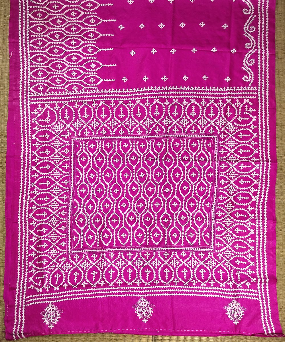 KATHIWAD EMBROIDERED KATAN SILK SAREE - Image 2