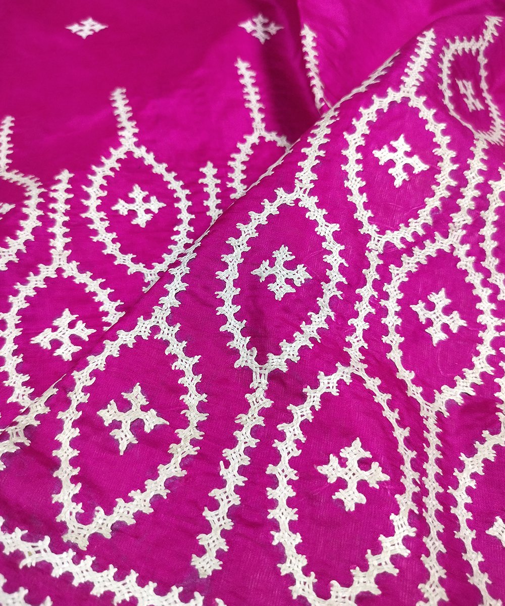 KATHIWAD EMBROIDERED KATAN SILK SAREE - Image 3