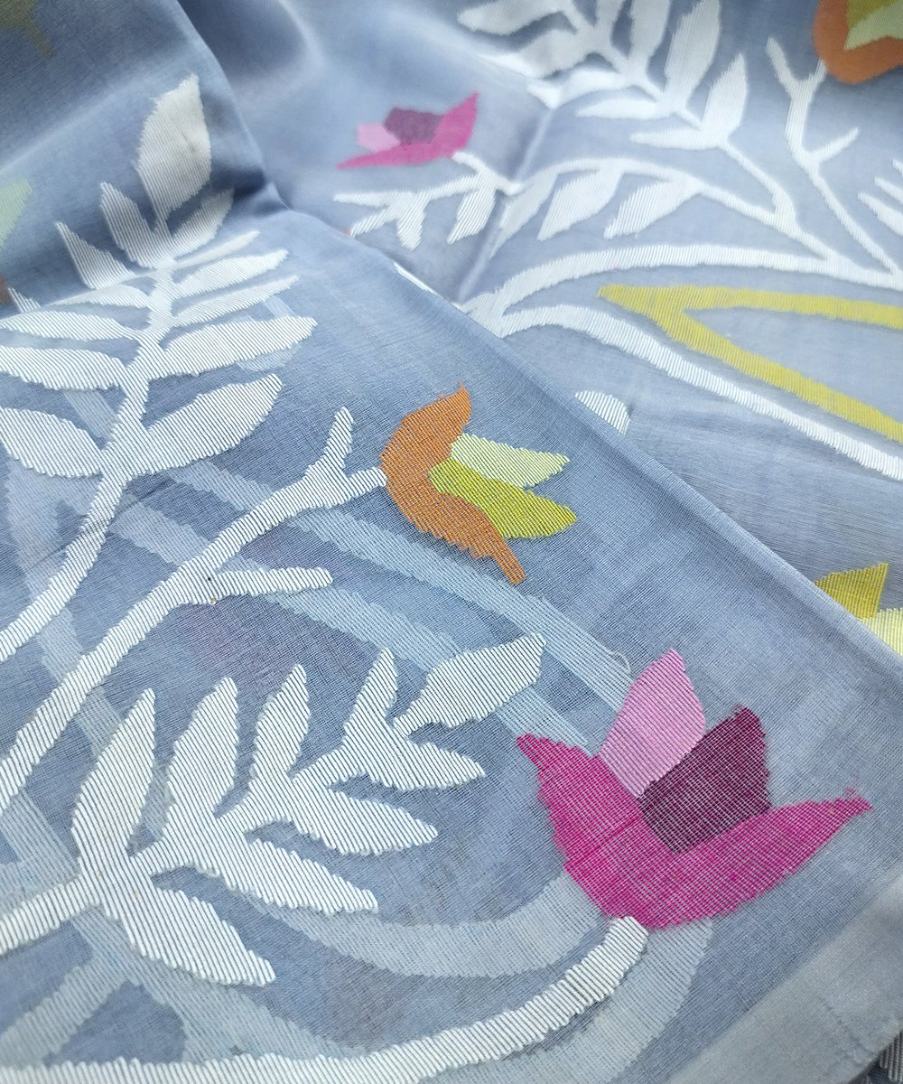JAMDANI HANDLOOM SILK SAREE - Image 3