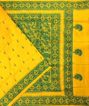 KANTHA EMBROIDERED KATAN SILK SAREE
