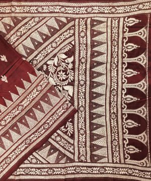 KANTHA EMBROIDERED KATAN SILK SAREE