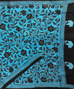 KANTHA EMBROIDERED KATAN SILK SAREE