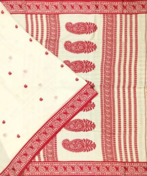 NATURAL DYED 150 COUNT MUSLIN TANGAIL HANDLOOM SAREE