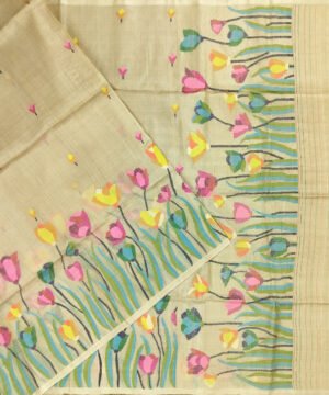 JAMDANI HANDLOOM TUSSAR SILK SAREE