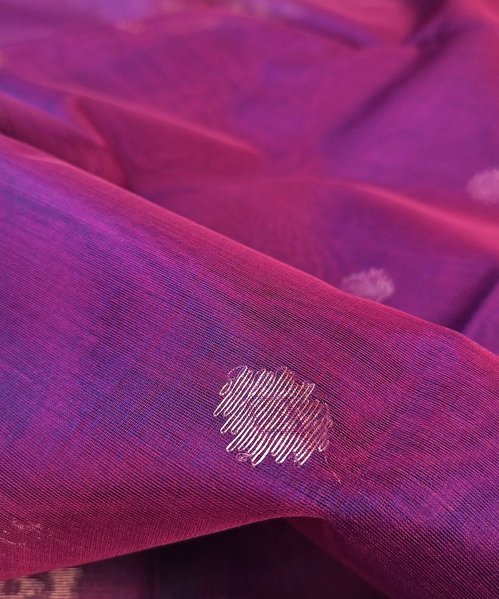 NATURAL DYED DHAKAI JAMDANI HANDLOOM SILK SAREE - Image 3