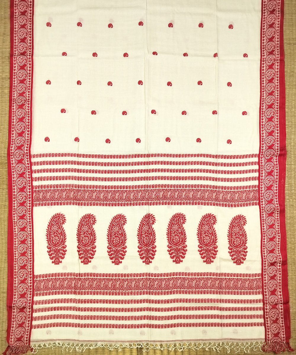 NATURAL DYED 150 COUNT MUSLIN TANGAIL HANDLOOM SAREE - Image 2