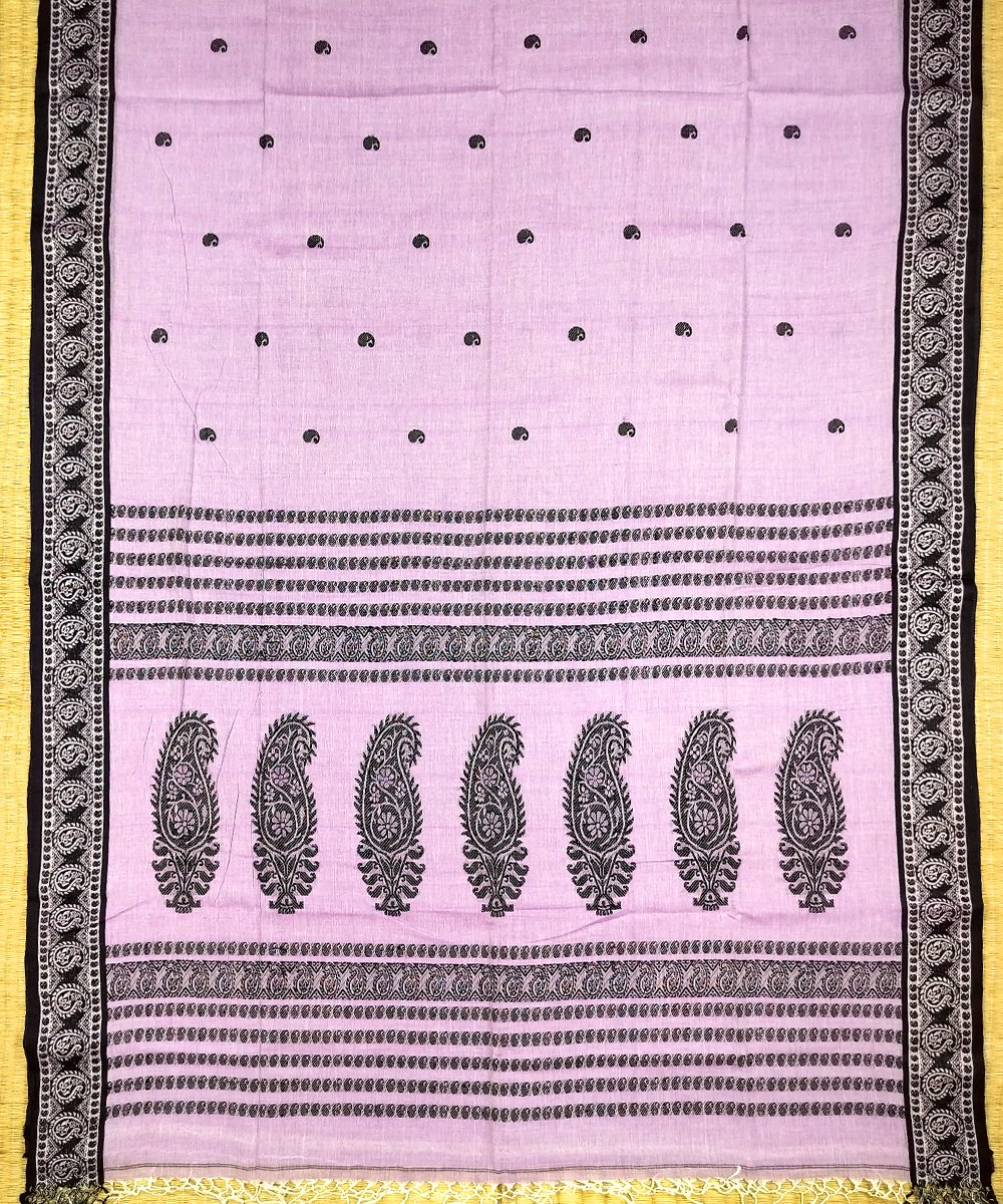 NATURAL DYED 250 COUNT MUSLIN TANGAIL HANDLOOM SAREE - Image 2