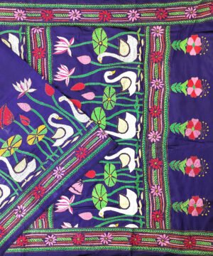 KANTHA EMBROIDERED KATAN SILK SAREE