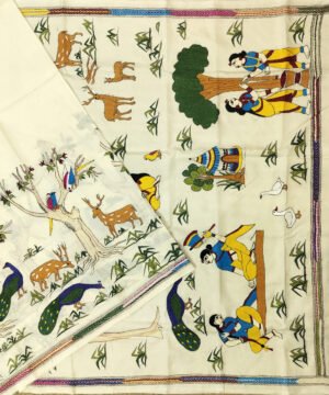 KANTHA EMBROIDERED KATAN SILK SAREE