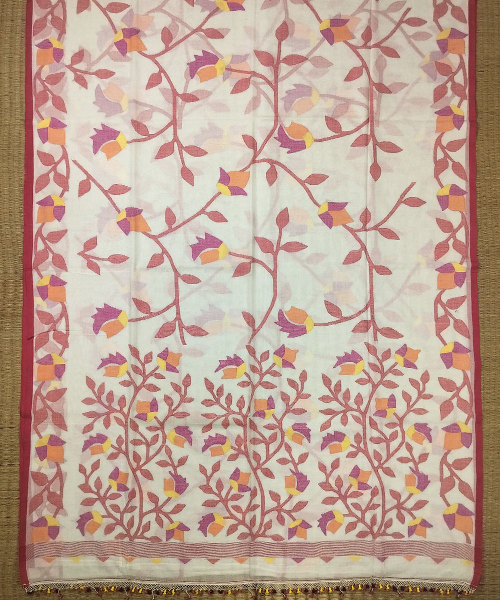 200 COUNT MUSLIN JAMDANI HANDLOOM SAREE - Image 2