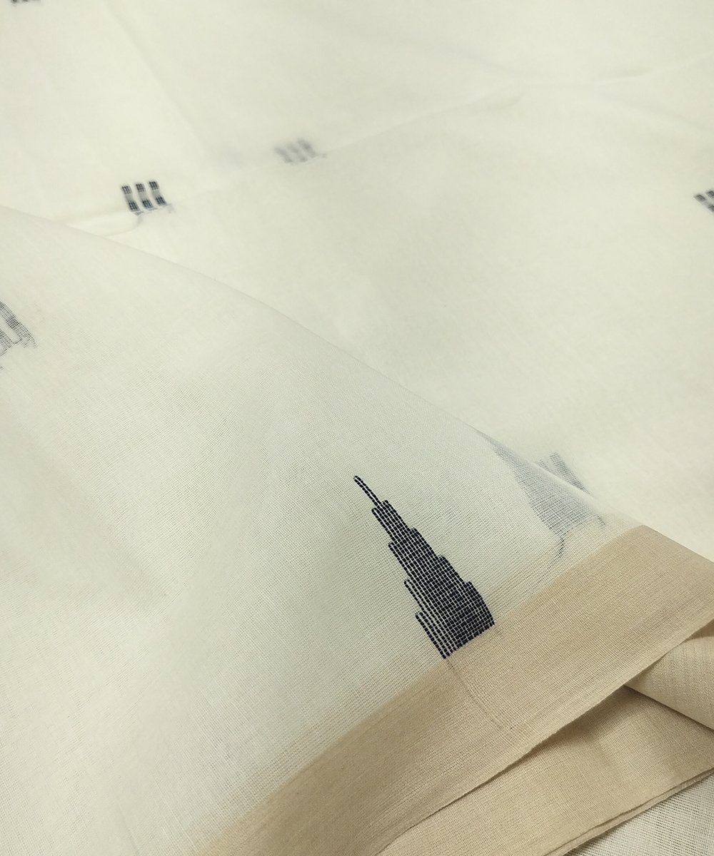 120 COUNT MUSLIN DHAKAI JAMDANI HANDLOOM SAREE - Image 3