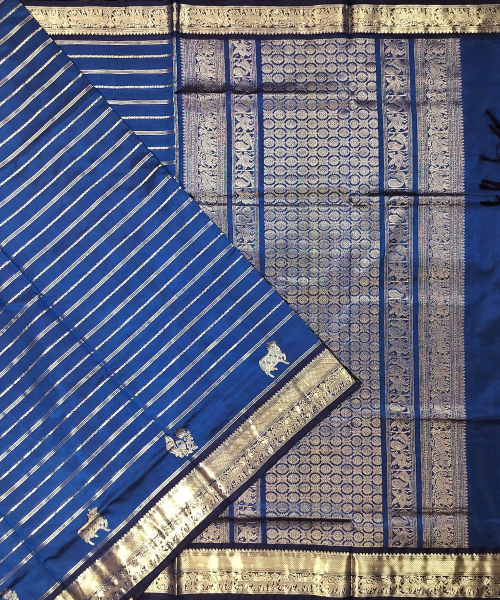 KORVAI VALDERI KANJEEVARAM HANDLOOM SILK COTTON SAREE