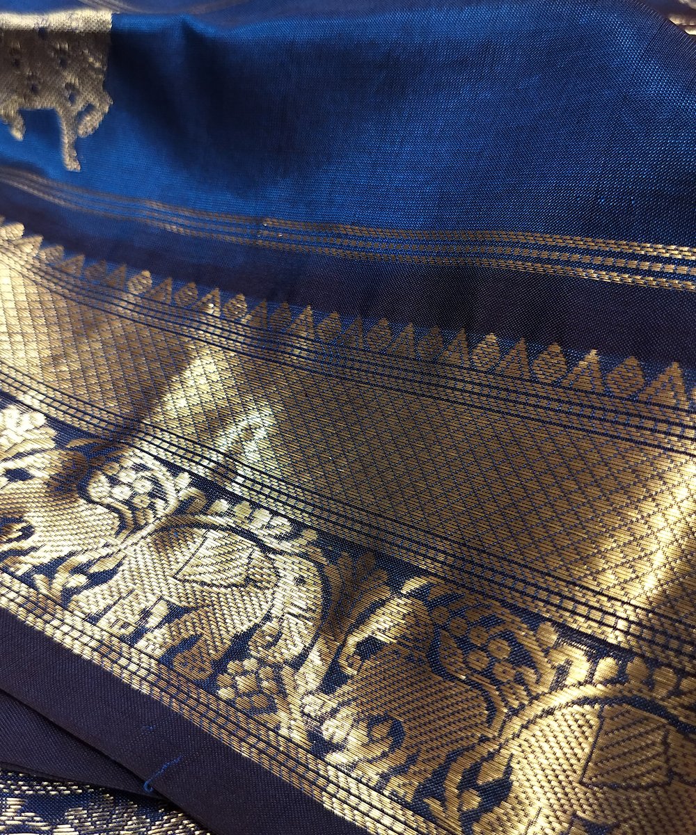 KORVAI VALDERI KANJEEVARAM HANDLOOM SILK COTTON SAREE - Image 3