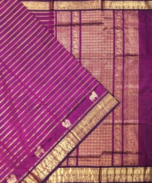 KORVAI VALDERI KANJEEVARAM HANDLOOM SILK COTTON SAREE